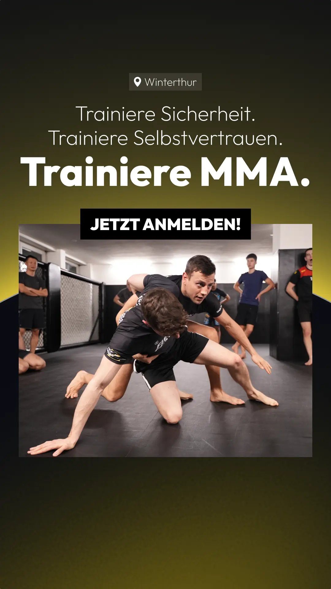 Ad-Creative für Impact Martial Arts Winterthur: Trainiere Sicherheit, trainiere Selbstvertrauen, trainiere MMA