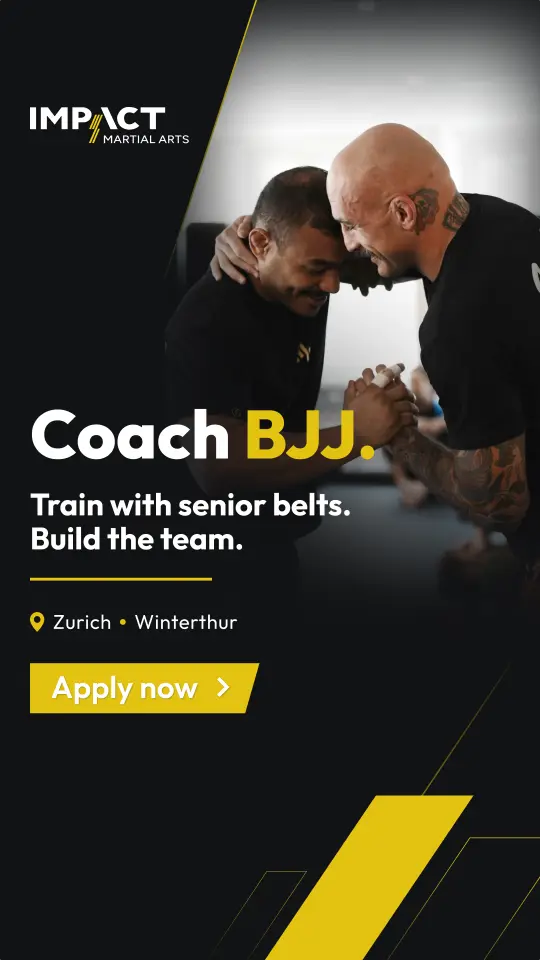 Recruiting-Ad für Impact Martial Arts: BJJ-Coach für Zürich und Winterthur gesucht